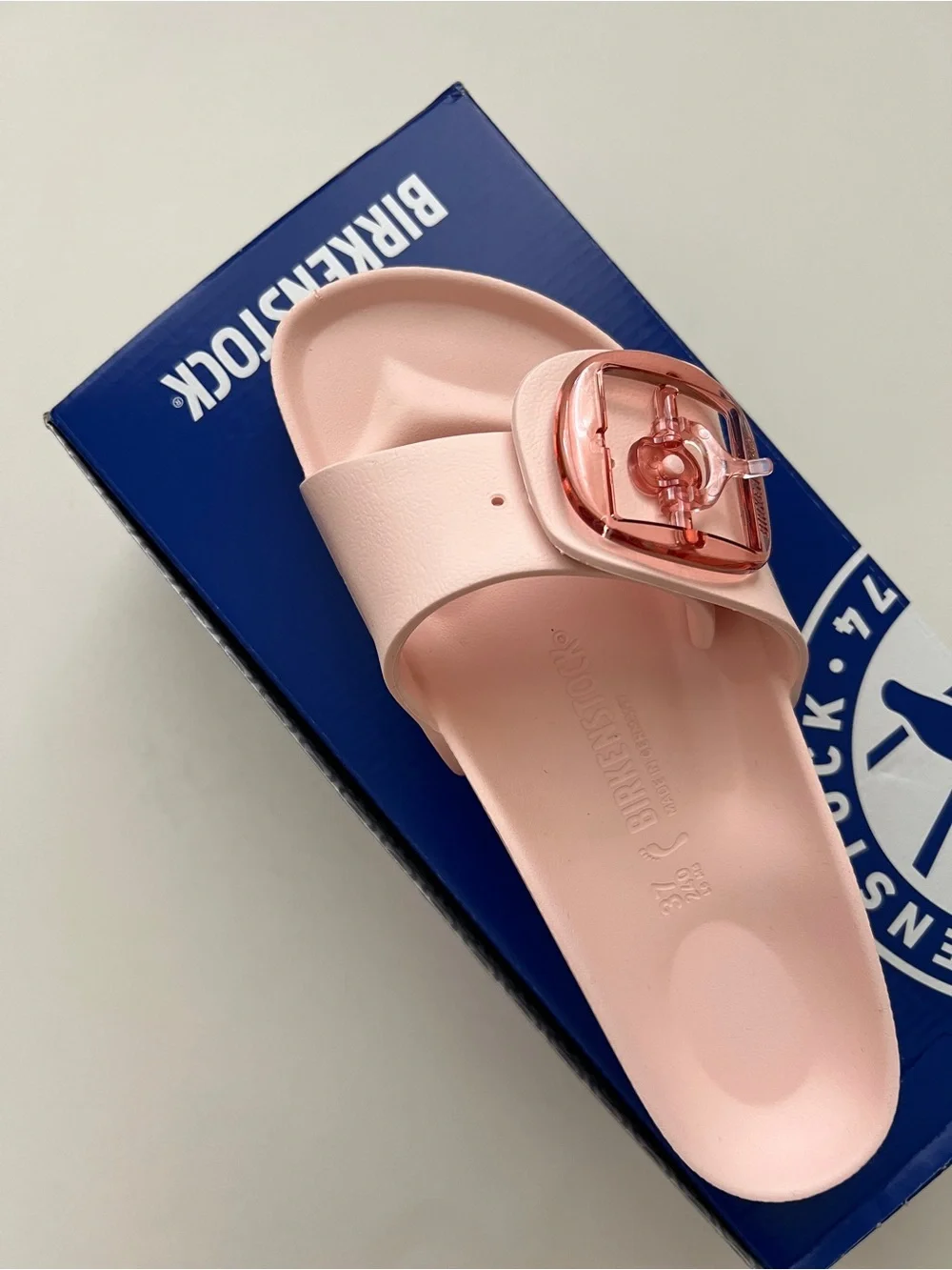Birkenstock Madrid Big Buckle EVA Sandals in Light Rose